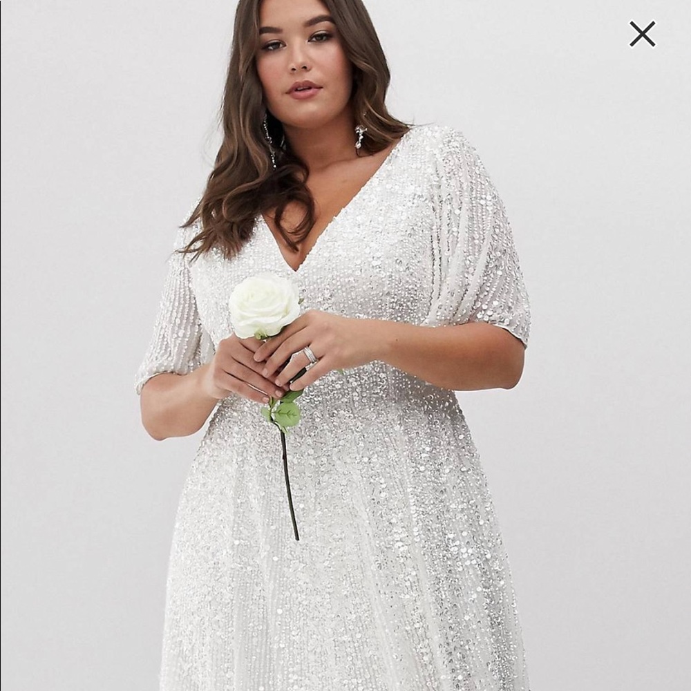 SOLD- Asos curvy sequin bridal dress NWT